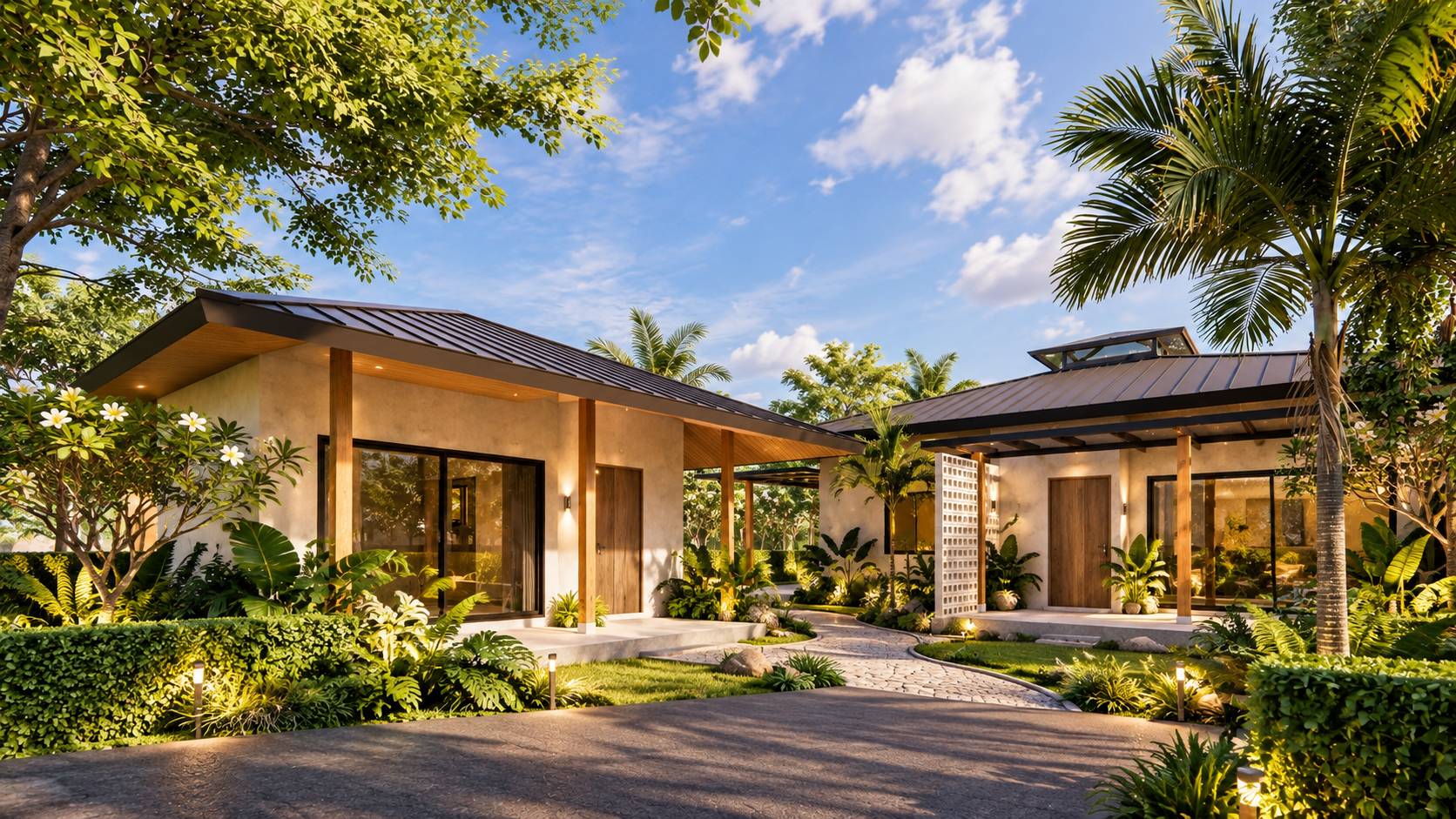 New Garden Villas at Homerly Senior Living Pattaya – artist’s impression of two single-storey villas