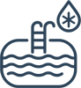 Therapeutic saltwater swimming pool for low impact senior exercise icon